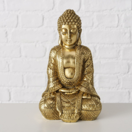 Boltze - Buddha - Boedha - 12-8-20cm -  Goud - polyserine - 24cm - Geluk