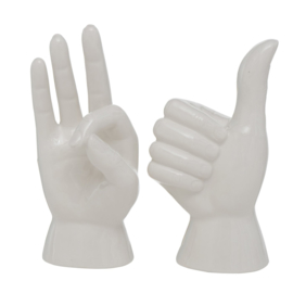 Hand - 2set - wit - 15.5cm - Positief gebaar