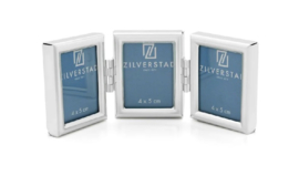 Fotolijst - Trio Pasfotolijstje - glanzend  - 4x5cm - Zilver