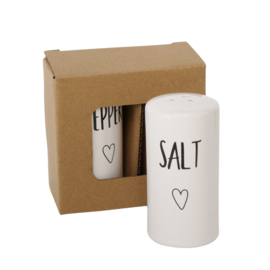 Peper en Zout - stel - 2 set - Huwelijk - Leuk Cadeau - Gezellig - 8xØ4cm.