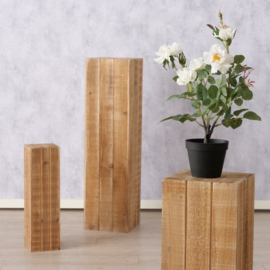Zuil - Decoratie -  Pilaar - 3 set - 100-75-55cm - Hout - Naturel - Bruin