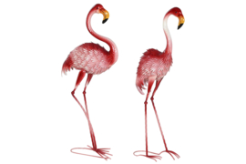 Flamingo - 2 set - Vogels - 33x20x89cm - Rose - Binnen of Buiten.