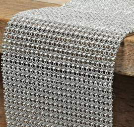 Tafel loper - Zilver - Bling Bling - 120 x 12 cm