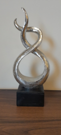 Decoratief object - Kunst - Beeld - Polyresin - zilver - 34x14cm