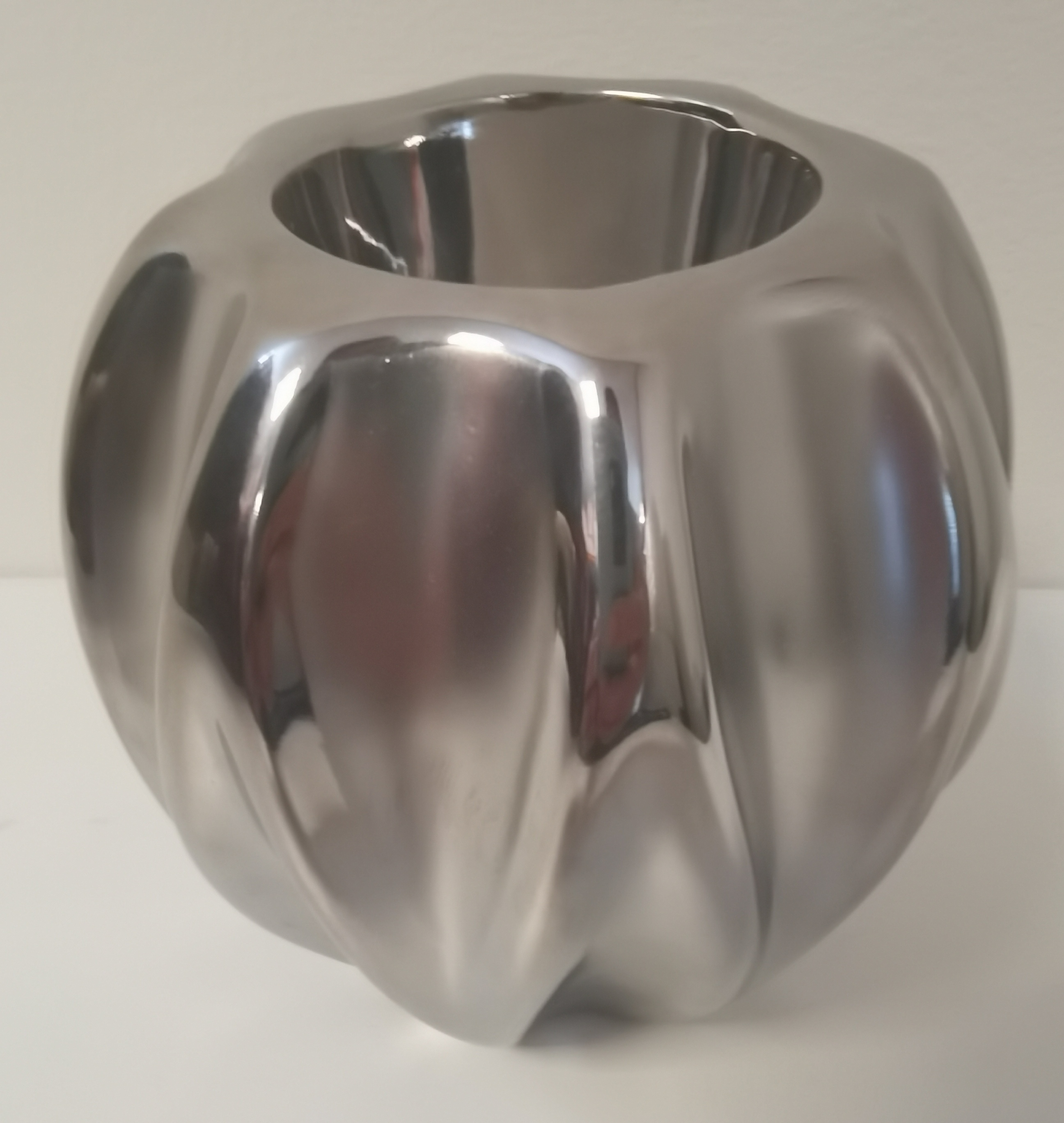 Waxine houder - Kaars houder - Kandelaar-  Zilver - Aardewerk - 10cm