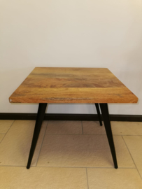 Salon tafel - Tafel - bijzet tafel - Metaal - Mango  - Hoog 50cm - 55x55cm - Vierkant