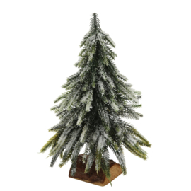 Boltze - Kerstboom - Kunststof - 26xØ16cm - Sneeuw - Hout