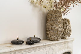 Olielamp - 3 set - incl trechter - Disc Model- Peri Living - Ø14x6cm. - Ø10x5cm. - Ø18x9cm. - Messing