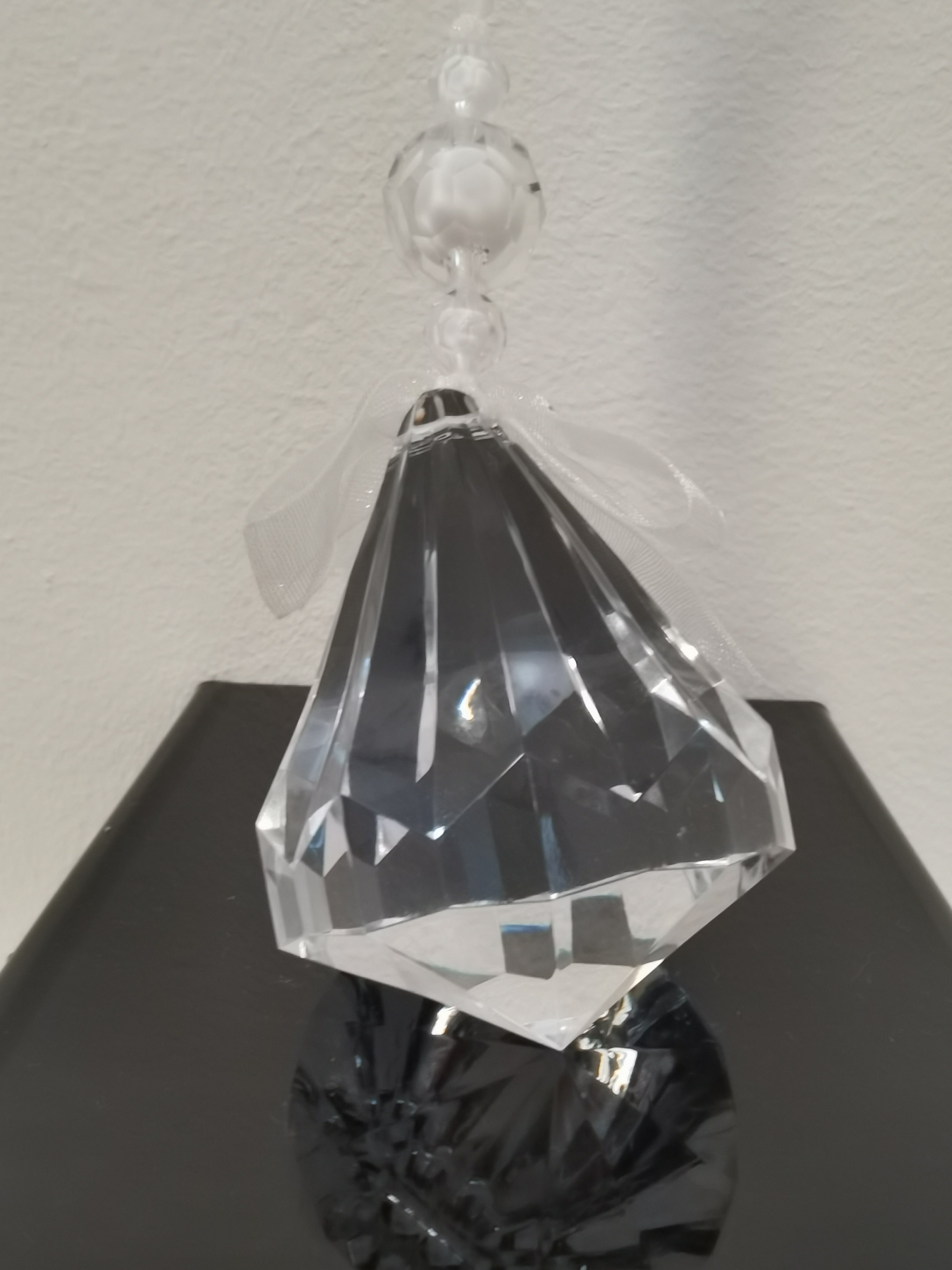 Hanger - Decoratie -  Elegante - Acryl - Incl. koord - Diamant -  20xØ5cm.