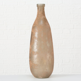 Vaas - Glas - Hoog  73cm - Ø 23cm - XL - bruin - 100% Recycled glas en handmade