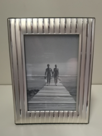 Fotolijst - Ribbel - fotomaat: 9x13cm - Glans - Zilver  - Klassiek.