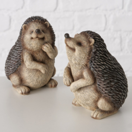Egel - 2 set - Beeld - Polyresin - bruin  - 12cm