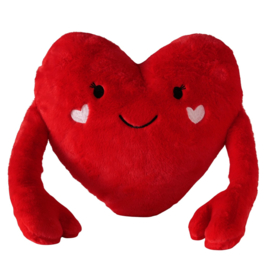 Hart - Valentijn - Moederdag - Liefde - cadeau - 48x555x12cm - kado - Rood - pluche - Knuffel - Kussen.