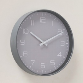 Wandklok - klok  - Ø 30 cm - Grijs -  Aluminium - Glas - Polypropylene Modern.