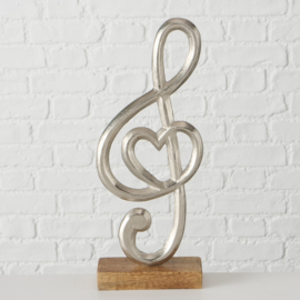 Muziek - Muzieknoot - Zilver - Aluminium - 38cm - Decoratie