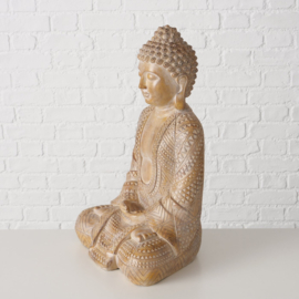 Buddha - Rust - Mat Bruin - Afmetingen: 49x31x24cm - Polyresin.