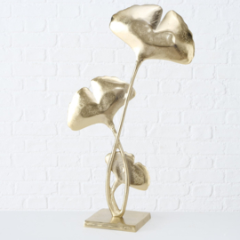 Staand object - Ginkgo - Bladderen - Goud  - 67x38x17 - Aluminium - Vensterbank
