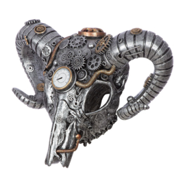 Buffalo - Muur Decoratie - 14x40x31.5cm. - Steam punk -"Steampunk Buffalo" - industrieel - Polyresin - Grijs - Sciencefiction.