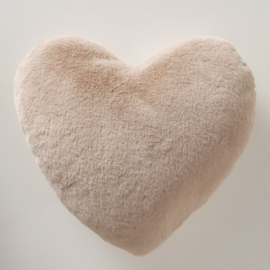 Kussen - Hart - Gevaarlijk zacht - Love -  44x40x12cm. Bruin - wit met sterren.