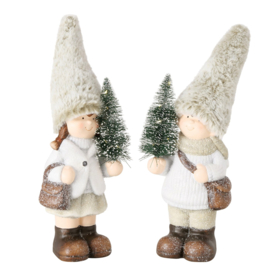 Boltze - Kerst  - Kinderen - Decoratie - 2 set - Aardewerk - 30 cm