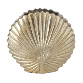 Vaas - Goud - Aluminium - 16x16x6cm- Decoratie vaas - 2020213