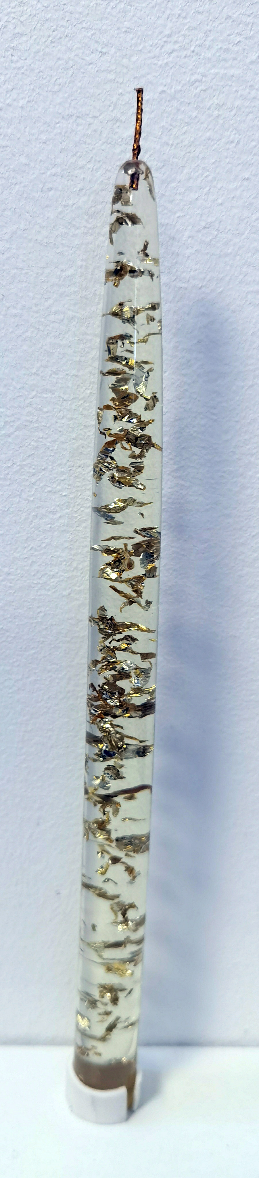 Kaars - Acryl - Decoratie - Goud - Vlokken - Sierkaars - Sjiek - 25xØ2cm