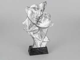 Man - Vrouw - Beeld - Zilver - op voet - 40cm - Liefde