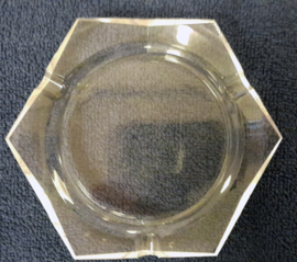 Asbak - Glas - 6 hoek - 10x10cx2m. - Ø11.5cm - Hoogte 2 cm