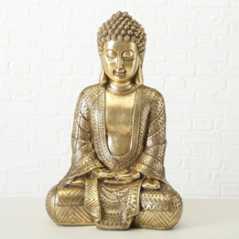 Boltze - Buddha - Boedha - 24x19x39cm -  Goud - polyserine  - Geluk