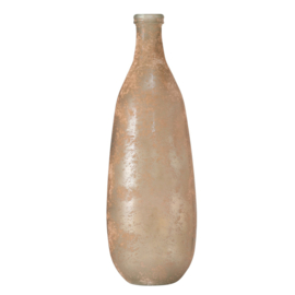 Vaas - Glas - Hoog  73cm - Ø 23cm - XL - bruin - 100% Recycled glas en handmade