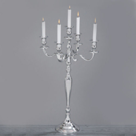 Kandelaar - aluminium - 77cm - Zilver
