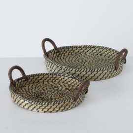 Schaal - 2 Set - Bruin -  Xanthorrhoea - Decoratie - Ø 40cm - Ø 30cm.