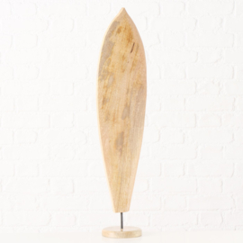 Blad - op voet - Decoratie - Groen  - 86x23.5x15.5cm - Mango Hout - Vensterbank