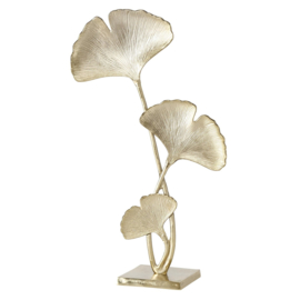 Staand object - Ginkgo - Bladderen - Goud  - 67x38x17 - Aluminium - Vensterbank