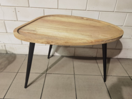 Salon tafel - Tafel - Ovaal - Bijzet tafel - Metaal - Mango  - Hoog 55cm - 81x60cm - opzet rand
