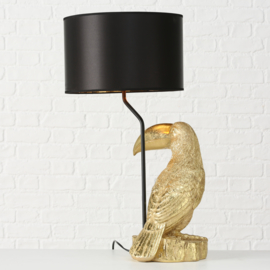 Tafellamp - Tucan  - Goud - incl kap - 70cm - Ø 35cm