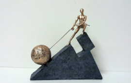 Beeld - Loopbaan - Cadeau - Carrière - Werknemer - Kunst - 21x21.5x6cm.
