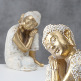 Buddha - Boedha - 2 set -  goud - polyserine - 24cm - Geluk