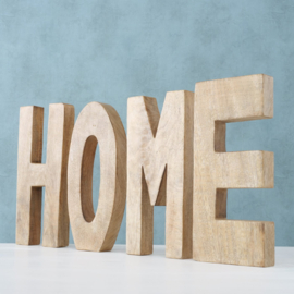 Decoratie Letters - HOME - Mango Hout - Bruin  - 65x31x4cm  - Vensterbank decoratie.
