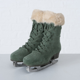 Schaatsen - Decoratie - Wintersfeer - 18cm - Groen