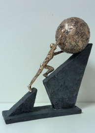 Beeld - Loopbaan - Cadeau - Carrière - Werknemer - Kunst - 22x20x8cm.