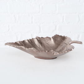Decoschaal -  2 set - Blad - Goud/Bruin - 35cm en 25cm - Aluminium