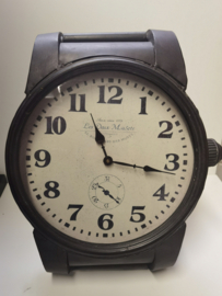 Klok - Tafel klok - Metaal - Bruin - XL - Landelijk - Hoogte 44cm - Ø35cm - Horloge model