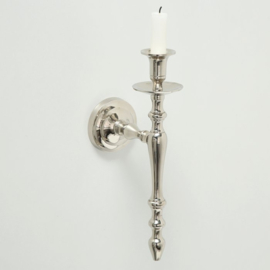 Wand kandelaar - Muur kandelaar - Metaal - Zilver - 32x15cm - Klassiek