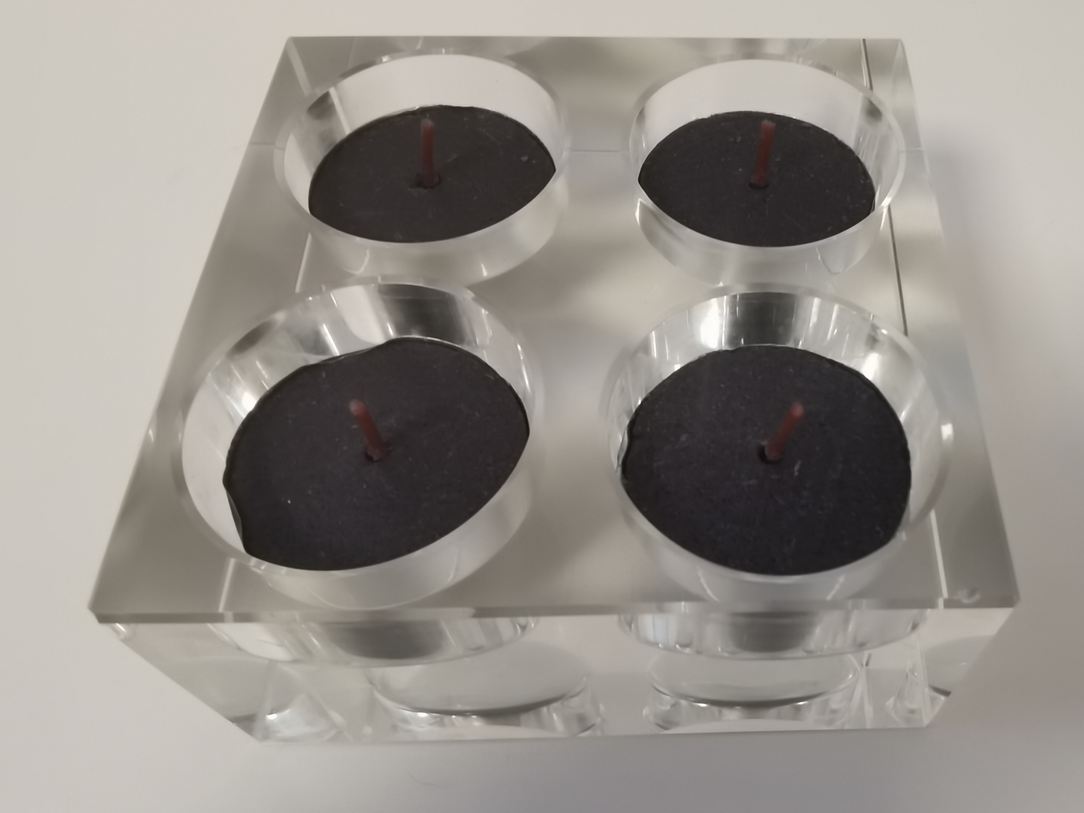Waxine houder - Luxe - Glas- Sfeerlicht - 10x10x4.5cm - Helder