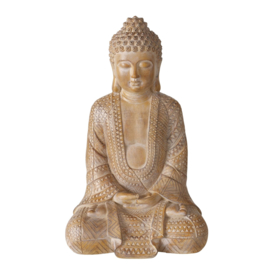Buddha - Rust - Mat Bruin - Afmetingen: 49x31x24cm - Polyresin.