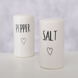 Peper en Zout - stel - 2 set - Huwelijk - Leuk Cadeau - Gezellig - 8xØ4cm.