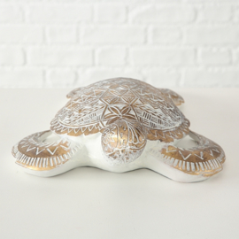 Schildpad- Polyserin- Goud - 42cm - Beeld - Decoratief - XL