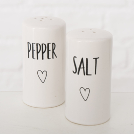 Peper en Zout - stel - 2 set - Huwelijk - Leuk Cadeau - Gezellig - 8xØ4cm.