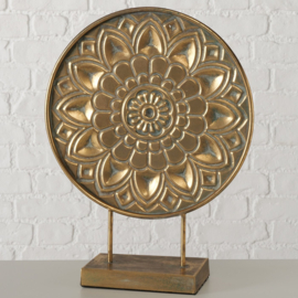 Raam decoratie - Huis decoratie - Aziatisch-Oosterse interieurstijl - Ø 49cm  - Breed 12 cm - Metaal - Goud